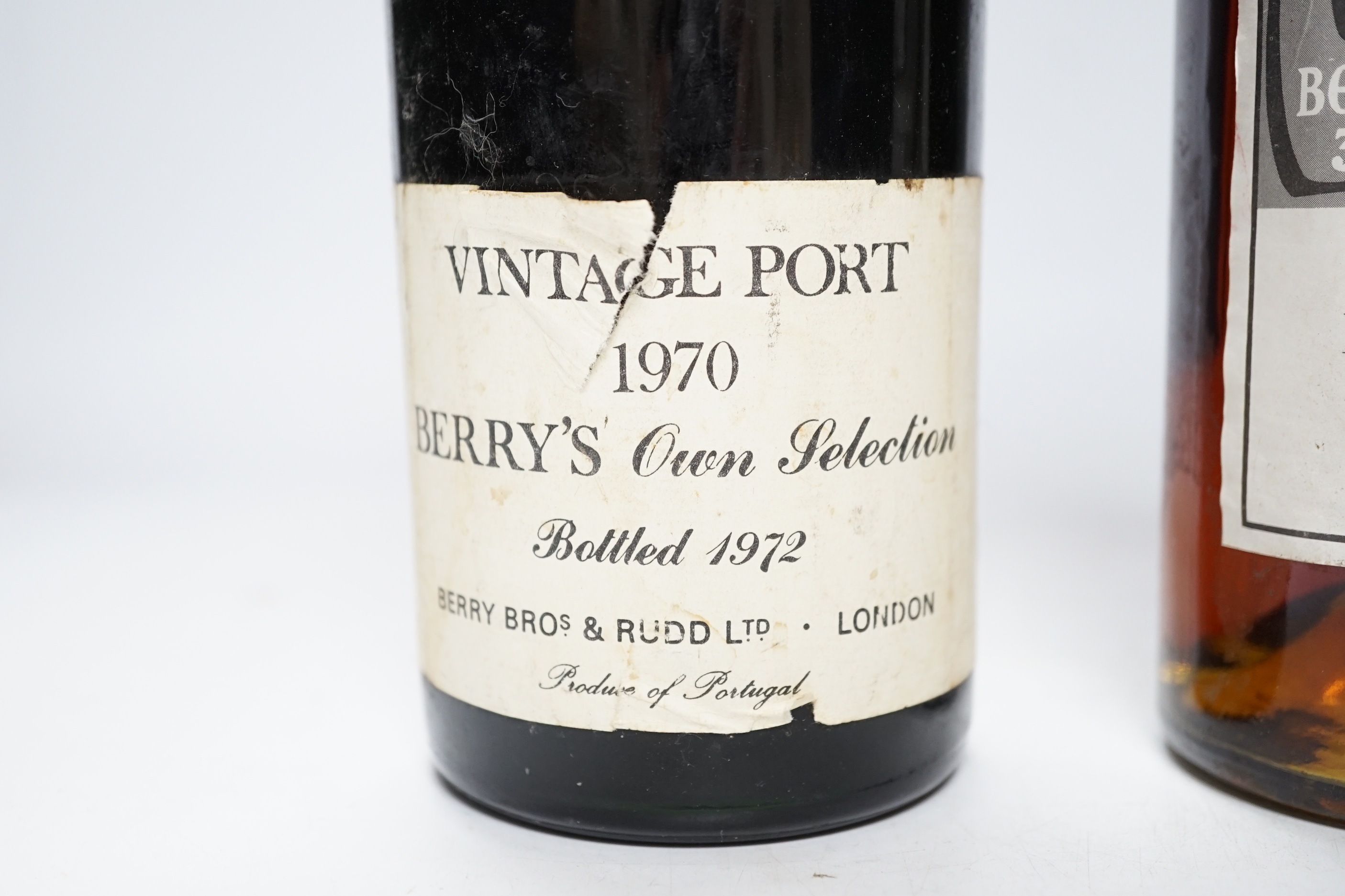 A bottle of Berry Bros 1970 vintage port and Armagnac (2)